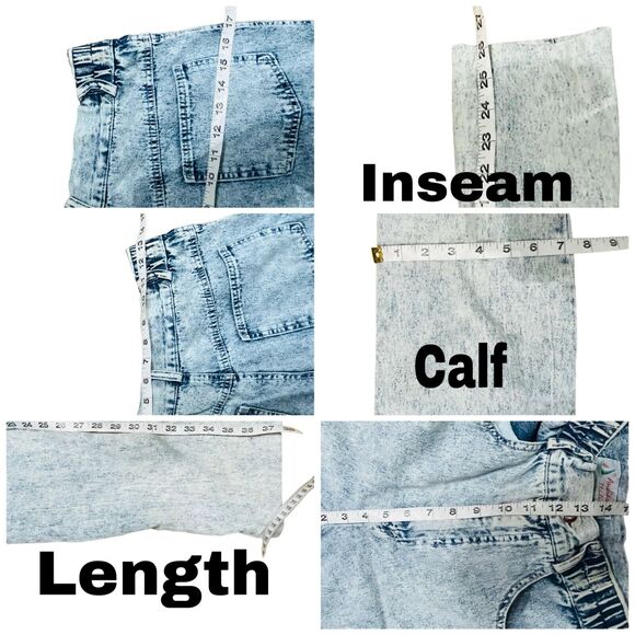 Fringe Acid Wash Denim 2 Piece Jeans Suit Vintage 90s Andiamo Womens Blue Small - Picture 10 of 16